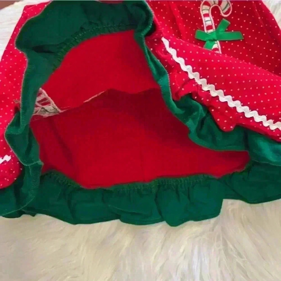 Vintage Rare Too! 12 Mos Holiday Corduroy Candy Cane Jumper Dress - Picture 4 of 6